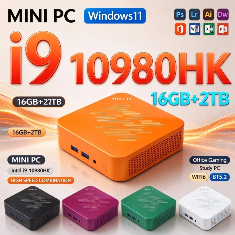 Ssd 1Tb - Kleine desktopcomputer met Intel I9 10980HK,