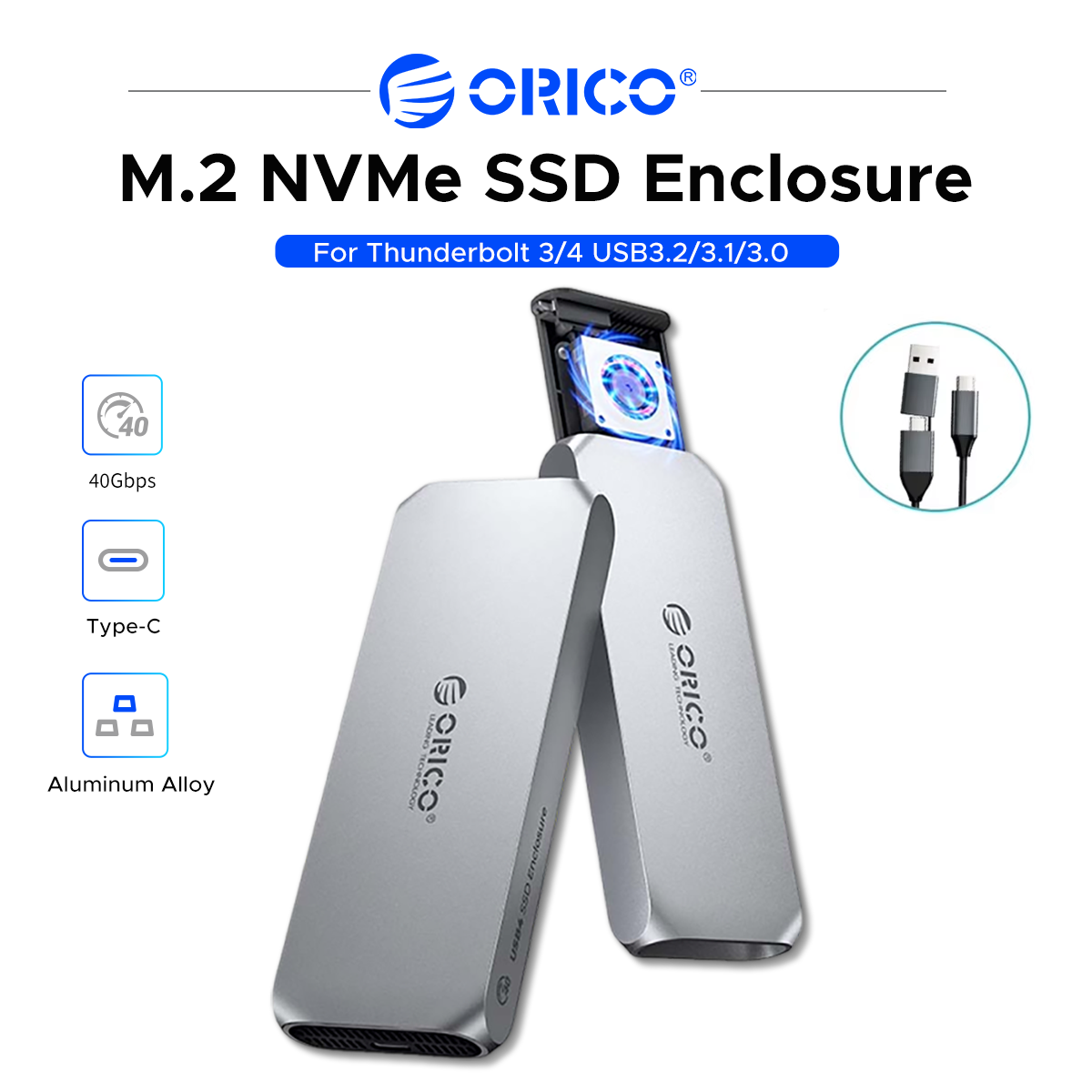 Usb4 40Gbps External Ssd 8Tb - ORICO USB4 M.2 NVMe SSD-behuizing, 40